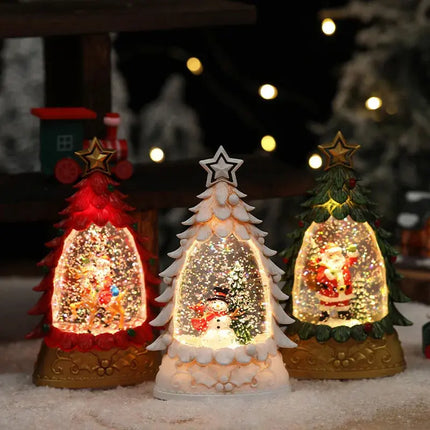 Christmas Waterfilled Sequin Wind Lamps Decoration Merry Christmas Decor For Home Xmas Ornaments Gift Santa Water Feature Lamp HEBDO STORE