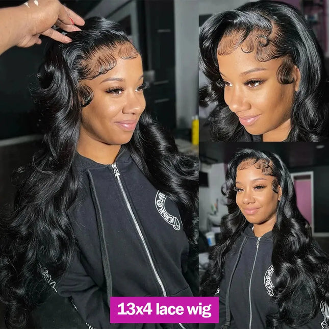 13x4 13X6 Body Wave Transparent Lace Front Wig Bling Hair HD Frontal Wig 180% Density Human Hair 4x4 Lace Closure Wigs For Women HEBDO STORE