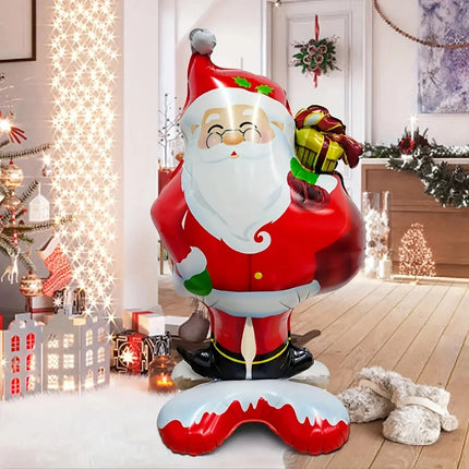 1pc New Extra Large Standing Santa Claus Foil Balloon Christmas Holiday Party Decoration New Year Birthday Supplies Easter Gift HEBDO STORE