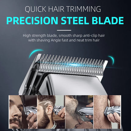 2 in 1 Full Metal Combo Kit Barber Hair Clipper For Men Professional Electric Beard Hair Trimmer Rechargeable Haircut HEBDO STORE