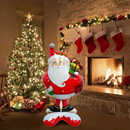 1pc New Extra Large Standing Santa Claus Foil Balloon Christmas Holiday Party Decoration New Year Birthday Supplies Easter Gift HEBDO STORE