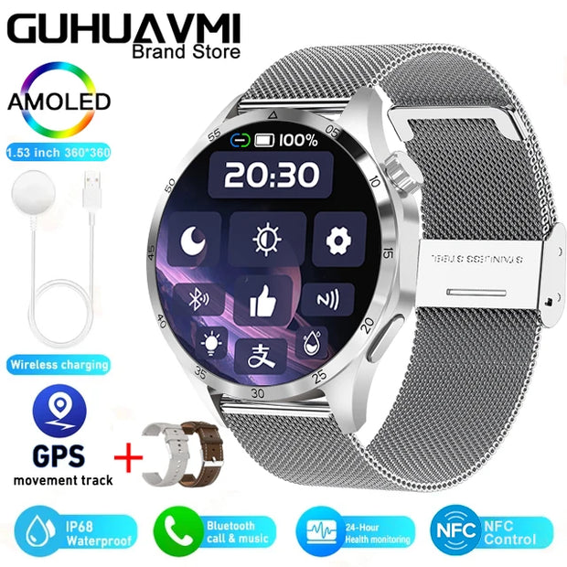 Hommtel GT4 Pro AMOLED Display Smartwatch Gold - Web Store