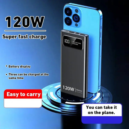 120W Mobile Power Bank Super Fast Charge 200000mAh Large Capacity Fast Charge Battery External Battery Mobile Power Bank HEBDO STORE