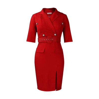 Plus Size Autumn And Winter New Split Suit Collar Style Commuting