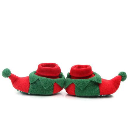 Baby Shoes for Winter Christmas Infant Shoes Cute Santa for Boys and Girls 11CM/12CM/13CM 0-12 Months Warm Lining Inside Soft HEBDO STORE