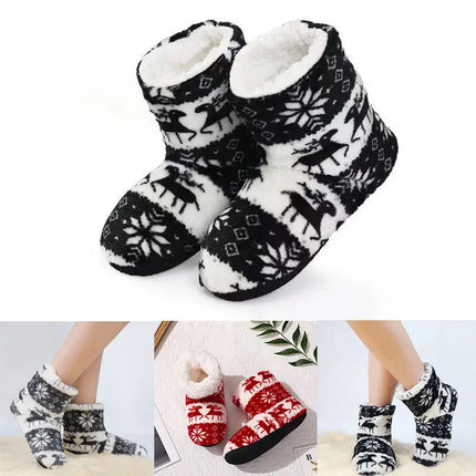 2pcs Women Warm Floor Socks Winter Thickened Plush Anti Skid Boots Soft Furry Indoor Shoes Christmas New Year Slipper Shoes Boot HEBDO STORE