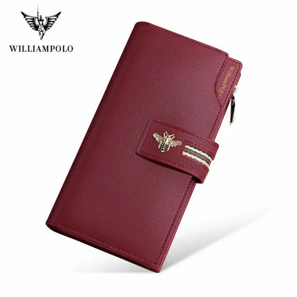 WILLIAMPOLO Women's Purses New Design Bags Luxury Leather Long Wallet Bee Buckle Female Coin Purse Card Holders Wallet For Women - Premium  from FRANTZDOL STORE  - Just $38.43! Shop now at FRANTZDOL STORE 