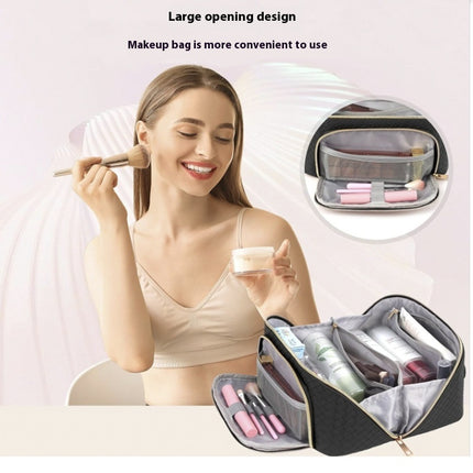 Sac cosmétique de grande capacité, étui de rangement de maquillage étanche portable pour femmes, multifonction, salle de bain, articles de toilette, pochette