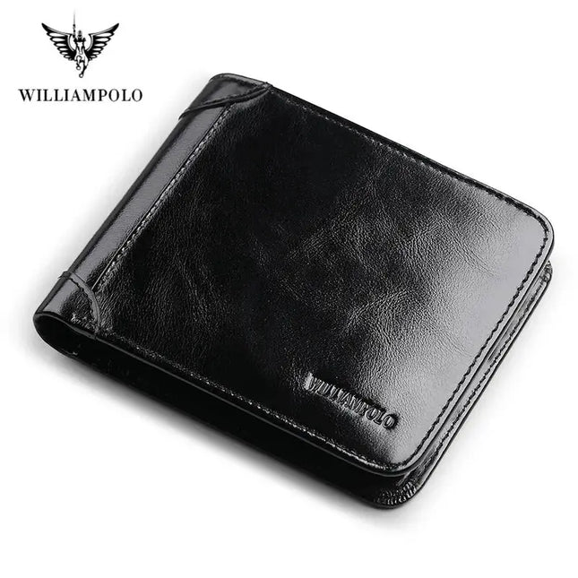 WILLIAMPOLO Genuine Leather Wallets Men Wallet Credit Business Card Holders Vintage Brown Leather Wallet Purses High Quality - Premium  from FRANTZDOL STORE  - Just $45.99! Shop now at FRANTZDOL STORE 