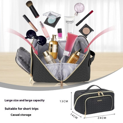 Sac cosmétique de grande capacité, étui de rangement de maquillage étanche portable pour femmes, multifonction, salle de bain, articles de toilette, pochette