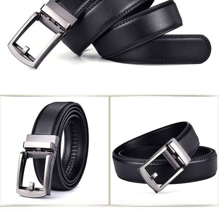 Men's Leather Belt Automatic Buckle Two-layer Cowhide